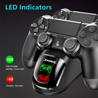 Podwójny uchwyt USB szybkie ładowanie stacji dokującej ładowarka do ładowania na stojąco dla PS4/PS4 Slim/PS4 Pro kontroler do gier Joypad Joystick 1